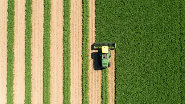Drone flying over crops for monitoring