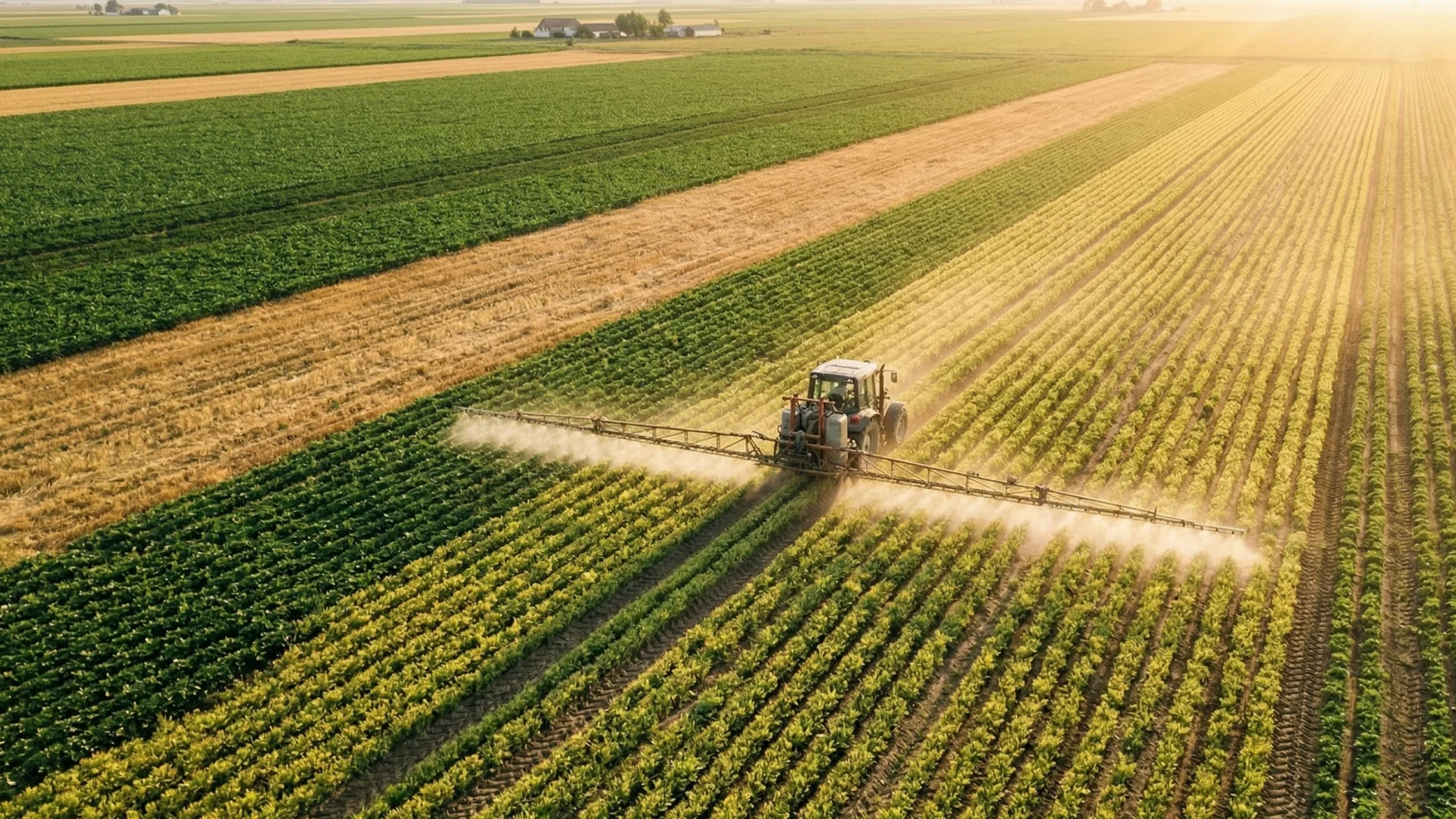 Agriculture drone over a large field