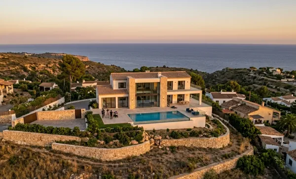 Aerial drone photograph of a residential property