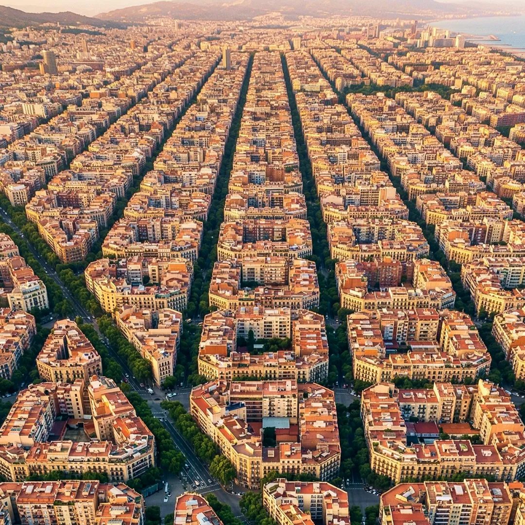 High-resolution drone photography of city landscape