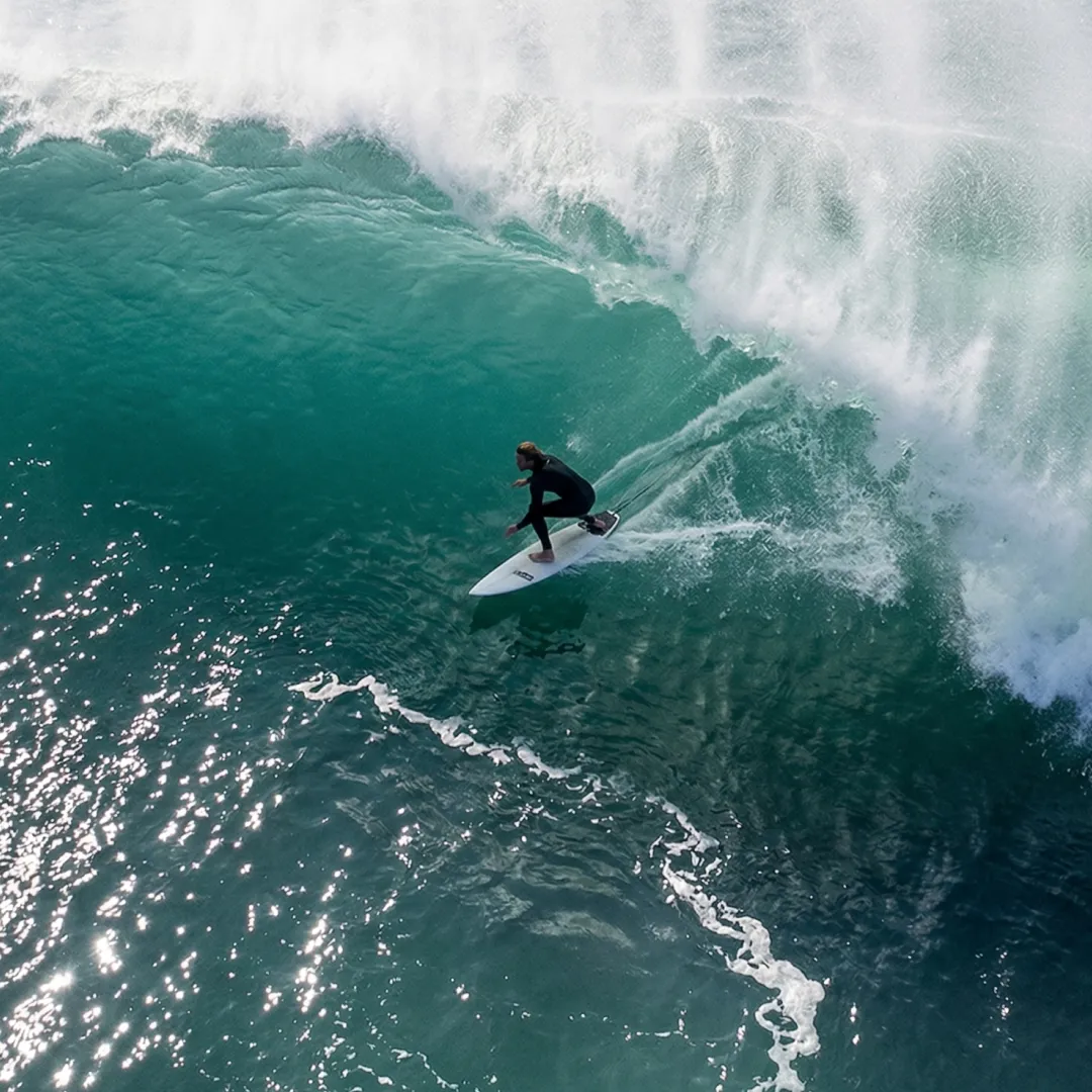 360 degree panoramic drone photo over the ocean