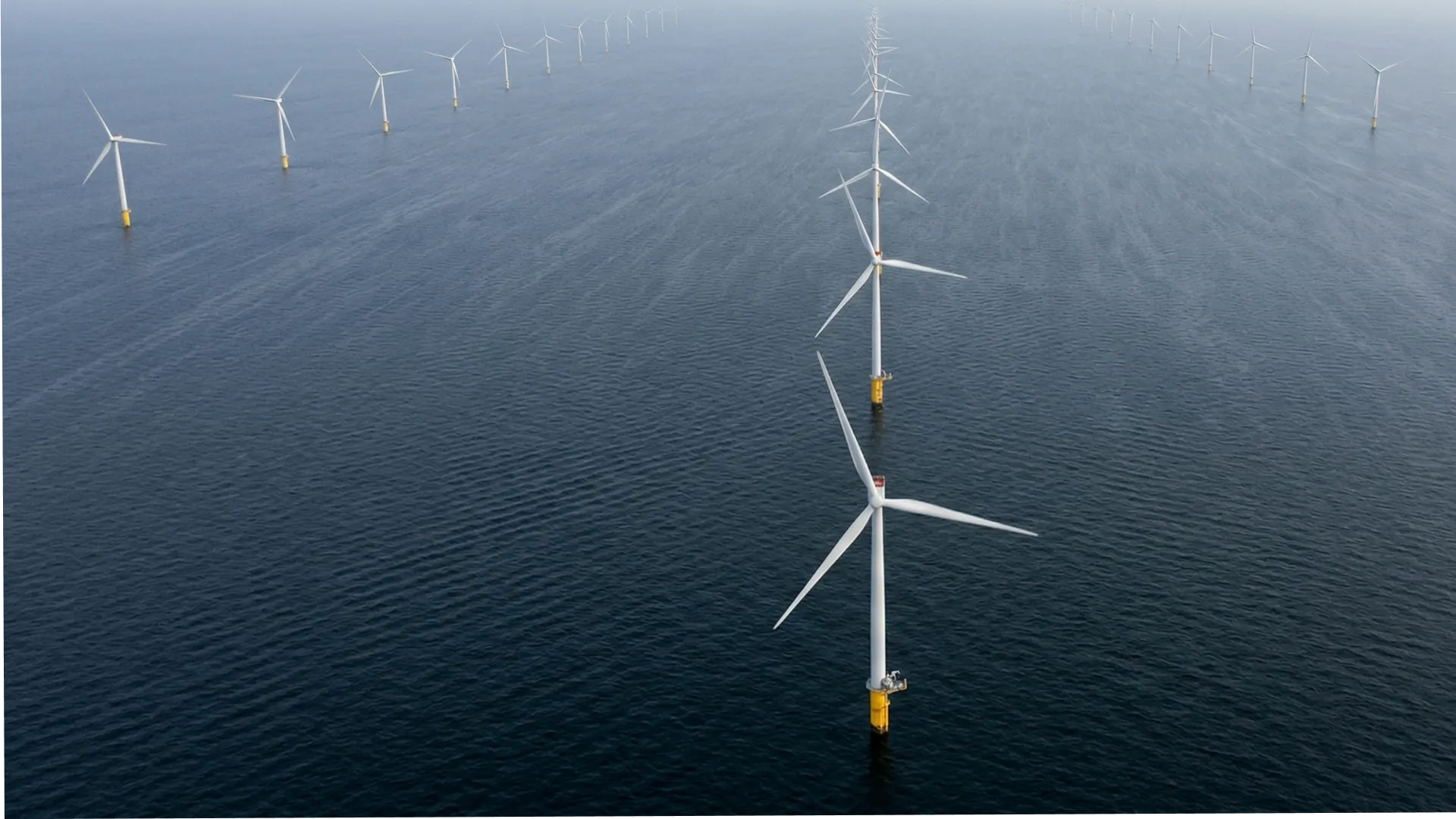 Aerial view of energy infrastructure at sunset
